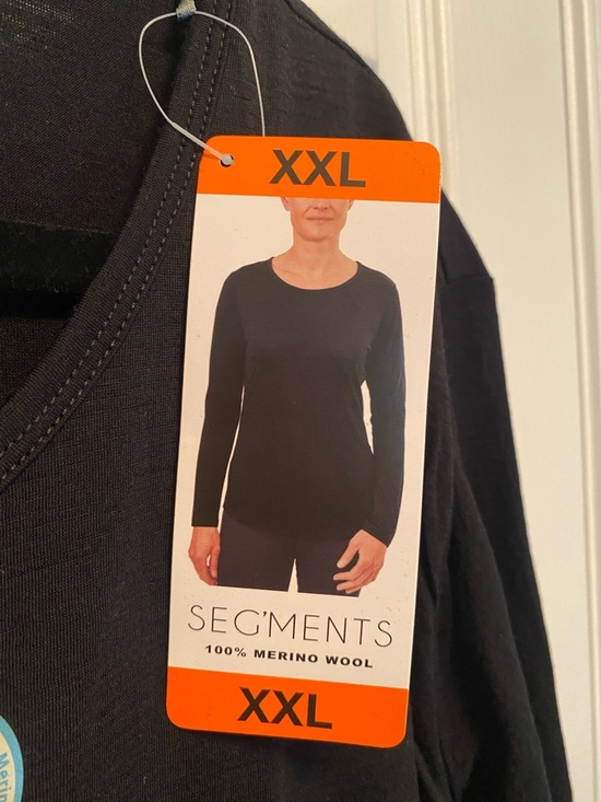Seg’ments Women's Black Long Sleeve 100% Merino Wool Top…size XXL - Picture 6 of 7